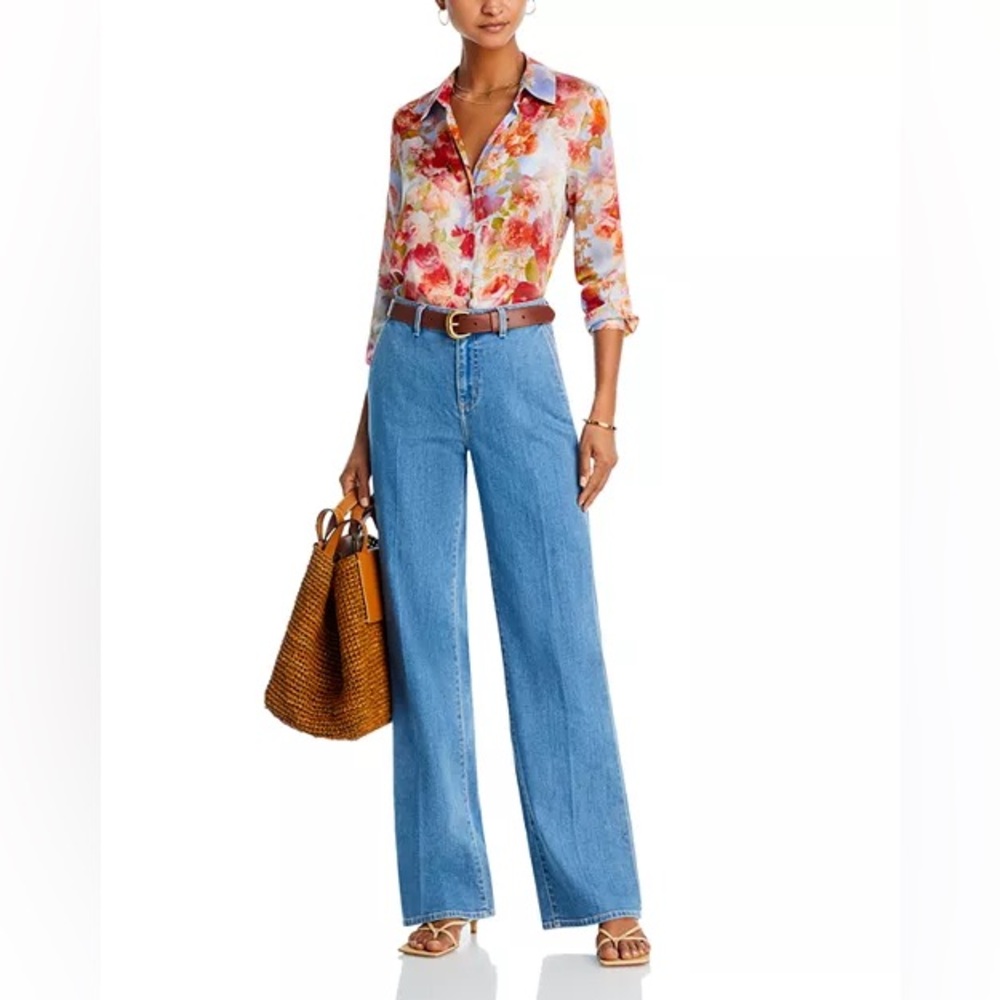 L'AGENCE Tyler Silk Floral Shirt